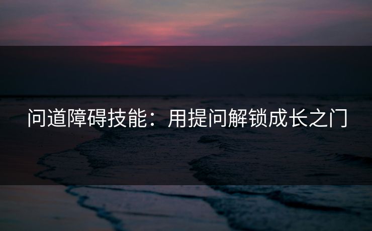 问道障碍技能：用提问解锁成长之门