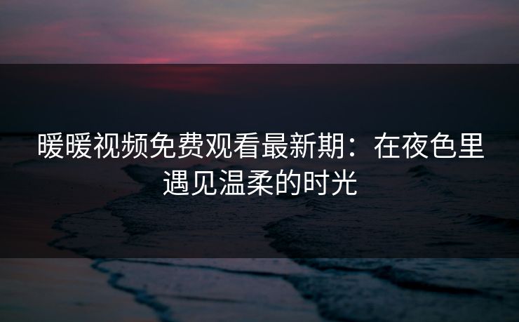 暖暖视频免费观看最新期：在夜色里遇见温柔的时光