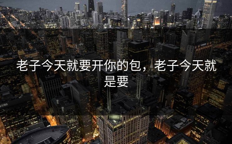 老子今天就要开你的包，老子今天就是要